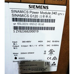 �y�V�i �K�i���������s�� �zSIEMENS �V�[�����X �C���o�[�^ 6SL3224-0XE42-0UA0 PM240 480V 200kW/250kW�y6�����ۏ؁z