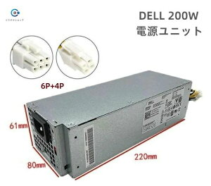 �����V�i DELL �f�� OptiPlex 3050 7050 5050 3668 3665 �Ή��p L200AS-00 HU200EBS-00 D200AS-00 L200EBS�p 200W �d�����j�b�g 6pin+4p