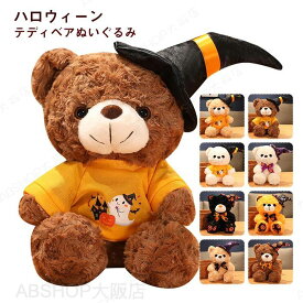 くま ぬいぐるみ テディベア くまのぬいぐるみ ハロウィン 熊 クマ 動物 抱き枕 変装 服 帽子 リボン付き 置物 飾り キッズ 子供 ふわふわ ギフト プレゼント 誕生日 お祝い イベント パーティー 23cm