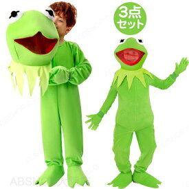 ハロウィン コスプレ 蛙 かえる カーミット 動物 衣装 着ぐるみ 動物服 連体服 子供用 男女兼用 コスチューム おしゃれ 変装 Halloween 余興 面白い 可愛い なりきり カエル王子 演出服 誕生日 忘年会 仮装 新年会 舞台装 演出 学園祭 文化祭