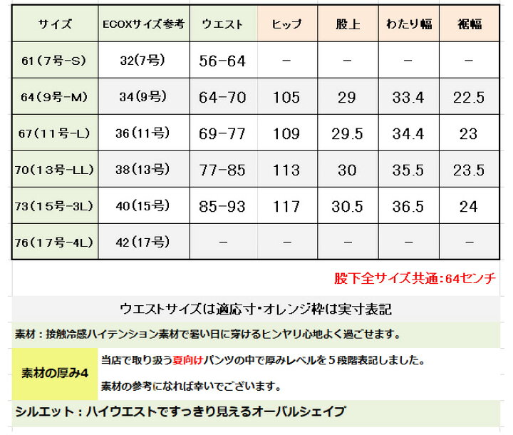 楽天市場 再入荷 股下64センチ 夏物 接触冷感素材 洗練された大人仕様 オーバルシェイプ 変形ワイドパンツ Wide プロムナード ウエストゴム 股上深め 大きいサイズ ボトムス 美脚で若返るレディースパンツ 日本製 Made In Japan メール便 Pull On