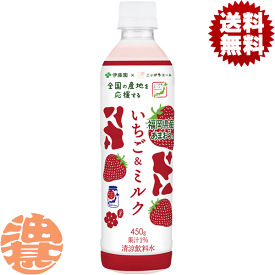 『2ケース送料無料！』（地域限定）伊藤園 ニッポンエール いちご＆ミルク 450gペットボトル×2ケース48本(1ケースは24本入り)日本エール JA全農 イチゴミルク 苺 あまおう 牛乳 450ml※ご注文いただいてから4日〜14日の間に発送いたします。/uy/