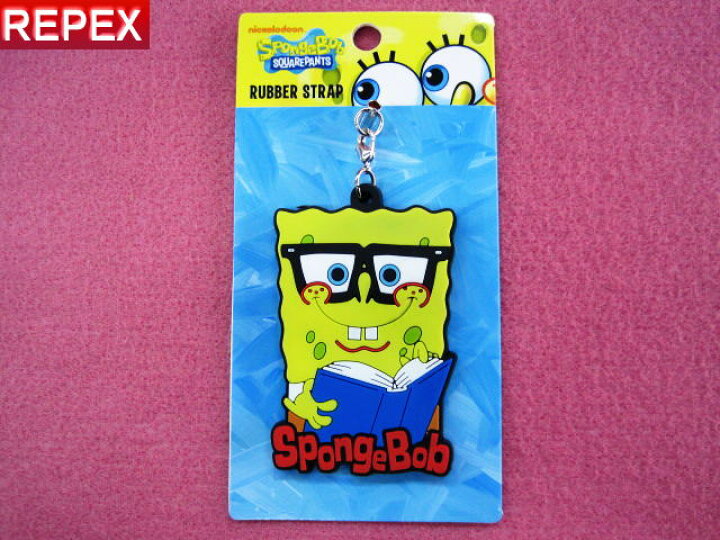 楽天市場 ｓｐｏｎｇｅｂｏｂ スポンジボブラバーストラップ メガネ 大人気米国キャラ 子供から女性 オシャレ男子 みんなボブが大好きです スペシャルプライス キャラクター リペックス