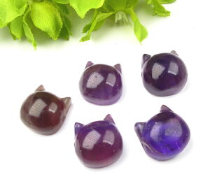 アメジスト ビーズ 15mm 1粒売り 横穴 猫 ねこ ネコ ぷっくり アクセサリーパーツ パワーストーン 天然石 お守り bs-ame001