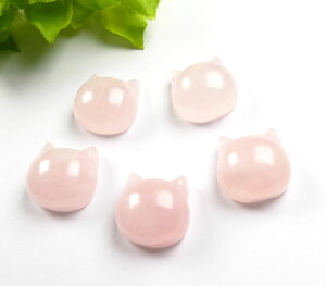 ローズクォーツ ビーズ 15mm 1粒売り 横穴 猫 ねこ ネコ ぷっくり アクセサリーパーツ パワーストーン 天然石 お守り bs-rose001