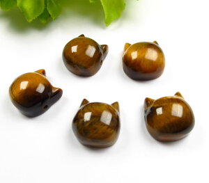 タイガーアイ ビーズ 15mm 1粒売り 横穴 猫 ねこ ネコ ぷっくり アクセサリーパーツ パワーストーン 天然石 お守り bs-tiger001
