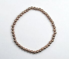 ヘマタイト 4mmラウンド ブレスレット ローズゴールド 強いグラウンディングと保護 重ね付け アンクレット ハートにも響く bhema005