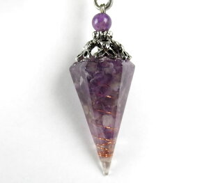 オルゴナイト アメジストペンジュラム 天然石 浄化 瞑想 スピリチュアル orgopen001