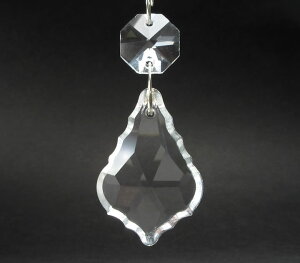 サンキャッチャーパーツ フレンチハープ&八角形 クリスタルガラス 全長15cm 虹の天使と光のエネルギー sunpa016