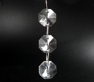 サンキャッチャーパーツ 八角形ビーズ 3個セット クリスタルガラス全長5.5cm 虹の天使と光のエネルギー sunpa022