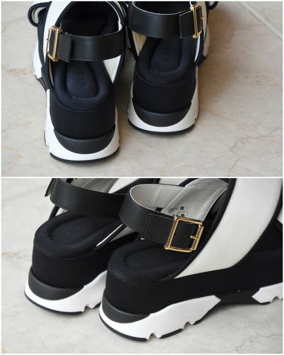 楽天市場】【正規取扱】MARNI(マルニ) / ウェッジサンダル white/black  