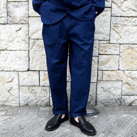 【20 SS】FRANK LEDER(フランク リーダー) /BALTIC BLUE DYED VINTAGE BEDSHEET 2TUCK TROUSERS -BLUE-
