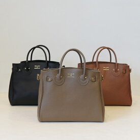 YOUNG&OLSEN(ヤングアンドオルセン) / EMBOSSED LEATHER BELTED TOTE S【4色展開