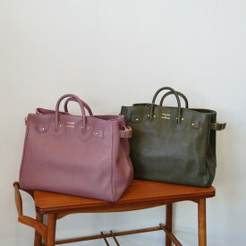 YOUNG&OLSEN(ヤングアンドオルセン) / EMBOSSED LEATHER BELTED TOTE M【2色展開】