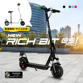 【特定小型原動機付自転車 RICHBIT公式ストア サドルプレゼント】最新 マイナーチェンジモデル 電動キックボード 公道走行可能 免許不要 RICHBIT ES1 Pro 折りたたみ 軽量 コンパクト ノーパンクタイヤ