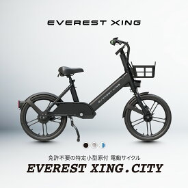 【特定小型原動機付自転車】 免許不要 電動バイク EVEREST XING CITY 電動キックボード にはない 自転車 の 安定感 特定小型原付 500W 公道走行可能 通勤 通学