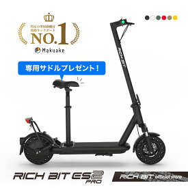 【特定小型原動機付自転車 サドルプレゼント】電動キックボード RICHBIT ES2 Pro 特定小型原付 Makuake No.1モデル 公道走行可能 免許不要 折りたたみ 軽量 コンパクト ノーパンクタイヤ