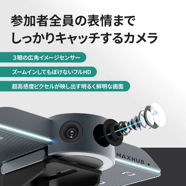 楽天市場】MAXHUB webカメラ 会議 180度 広角 UCM30 ウェブカメラ 1200 
