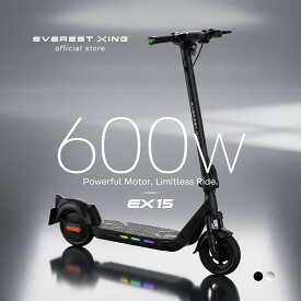 【特定小型原動機付自転車】電動キックボード 特定小型原付 600W 公道走行可能 歩道走行可能 免許不要 EVEREST XING EX15 折りたたみ ノーパンクタイヤ