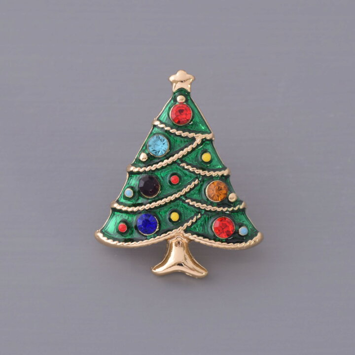 楽天市場】再入荷 クリスマスピンブローチ かわいいクリスマスツリー 
