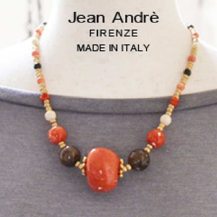 楽天市場】イタリア直輸入Jean Andre 鮮やかオレンジ大きめストーン調 