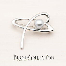 ドイツ製ブローチ　BIJOU-COLLECTION 一粒パールブローチ（コスチュームジュエリー/パーティー/お呼ばれ/冠婚葬祭/演奏会/発表会）