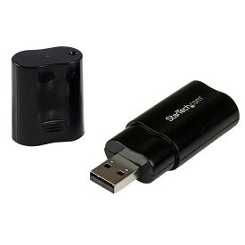 USB接続ステレオオーディオ変換アダプタ ヘッドフォン マイク用3.5mmミニジャック増設外付けサウンドインターフェース USB タイプ A オス - 2x 3.5mm 3極ミニジャック メス 送料無料 スターテック Startech 2年保証