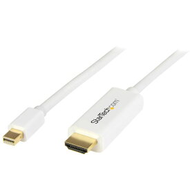 ミニディスプレイポート mDP（オス） - HDMI（オス）アダプタケーブル Mini DisplayPort - HDMI変換ケーブル 1m ホワイト 4K解像度 UHD対応 スターテック StarTech.com 3年保証