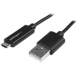 1m Micro USB �[�d�P�[�u�� (�[�d���m�点LED���C�g�t��) USB(�I�X) - �}�C�N��USB(�I�X) �X�^�[�e�b�N StarTech.com 2�N�ۏ�