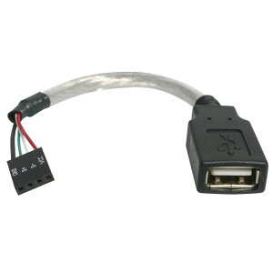 マザーボードピンヘッダー接続USB 2ポート増設変換アダプタ 2x USB A メス - IDC (10ピン) メス スターテック StarTech.com 全使用期間保証