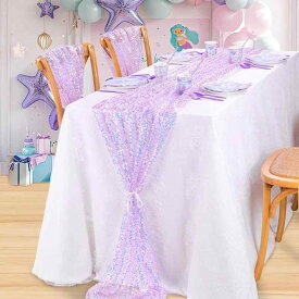 テーブルランナー 結婚式パーティー誕生日会イベント披露宴二次会 飾り付けデコレーション装飾背景 キラキラスパンコールメタリックグラデーション おしゃれかわいいシンプルベーシック定番 ナチュラルカジュアルスタンダード インテリア上品華やか演出