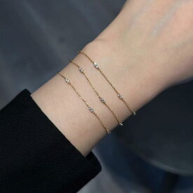 ブレスレット レディース アクセサリー 18K金仕上げ ジルコニア 華奢 細身 重ね付け 高見え シンプル ゴールド ジュエリー ジュエリーギフト 繊細 普段使い デイリー 通勤 オフィス 上品 エレガント きれいめ 大人