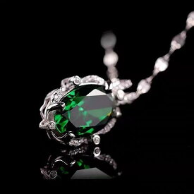 ネックレス レディース アクセサリー ペンダント ジュエリー エメラルド風 グリーン 緑色 高級感 軽量 上品 エレガント おしゃれ かわいい 贈り物 プレゼント ギフト デイリー 普段使い カジュアル フォーマル パーティー 結婚式 二次会 入学式 卒