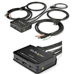 P[ǔ^ 2|[g USB HDMIΉKVMXCb` 4K 60HzΉPCؑ֊ 1.5mP[u 3.5mmI[fBIΉ X^[ebN StarTech.com 2Nۏ