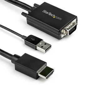 VGA - HDMI 変換アダプタケーブル 2m USBオーディオ対応 1920x1080 アナログRGBからHDMIに変換 スターテック StarTech.com 2年保証