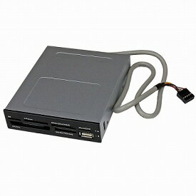 3.5インチ フロントベイ内蔵型 USB 2.0 マルチメディアメモリーカードリーダー 22-in-1 ブラック 送料無料 スターテック Startech 2年保証