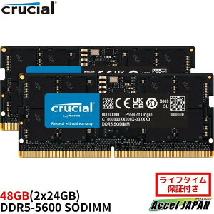 y[J[ۏؕtz Crucial 48GB Kit(2x24GB)DDR5-5600 SODIMM CL46(16Gbit) Crucial N[V 