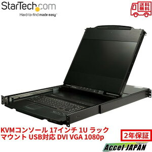 StarTech.com KVMR\[ bN}Eg^ 1|[g 17C`LCDj^[ 1U DVI VGA 1080p USBΉ MTBF 44230 P[ut KVMR\[ h[ T[o[Ǘ f[^Z^[ j^t USBL[