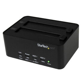 USB 3.0接続SATAハードディスク用デュプリケータ パソコンなしでコピーと消去ができるスタンドアローン式ドック 2.5 3.5インチHDD SSD対応スタンド クレードル式HDDリーダーライター スターテック StarTech.com 2年保証