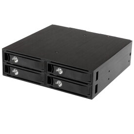 4ベイHDD SSD増設モバイルラック 5.25インチベイ内蔵タイプ 4x 2.5インチSATA SASドライブ対応リムーバブルケー スターテック StarTech.com 2年保証