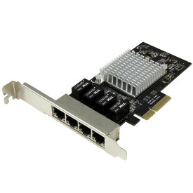 4ポート ギガビットイーサネット増設PCI Express LANカード Intel I350チップセット搭載NIC ネットワークアダプタカード スターテック StarTech.com 2年保証