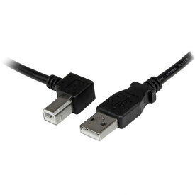 2m USB 2.0 ケーブル タイプA (オス) - タイプB L型左向き (オス) ブラック スターテック StarTech.com 全使用期間保証