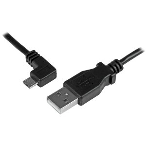 スマホ充電Micro-USBケーブル 0.5m L型(90度)左向きマイクロUSB (オス) - USB (オス) 24AWG Micro-USB充電 データ転送ケーブル スターテック StarTech.com 全使用期間保証