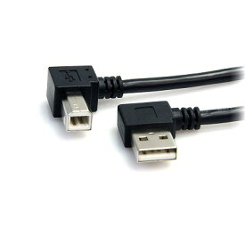 91cm USB 2.0 ケーブル 1x Aタイプ L型 オス - 1x Bタイプ L型 オス ブラック 送料無料 送料無料 スターテック Startech 全使用期間保証