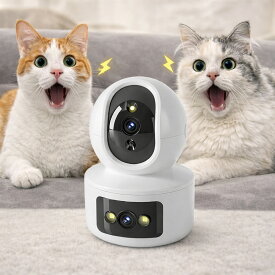 【新商品発売記念ポイント10倍！】猫 見守りカメラ ペットカメラ WiFi対応 5GHz対応（高速安定）2.4GHz対応 スマホ対応 留守番 双方向通話 暗視 動体検知 自動追尾 室内 防犯カメラ