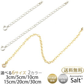 【選べる6サイズ 2カラー】アジャスターチェーン ゴールド フィルド シルバー 925 3cm 5cm 10cm 15cm 20cm 30cm K14GF 送料無料 延長 シンプル ネックレス ブレスレット 金属アレルギー 対応 k18 18K 18金 プラチナ ホワイト をお探しの方に ちょうどいい長さ 調節 調整 人気