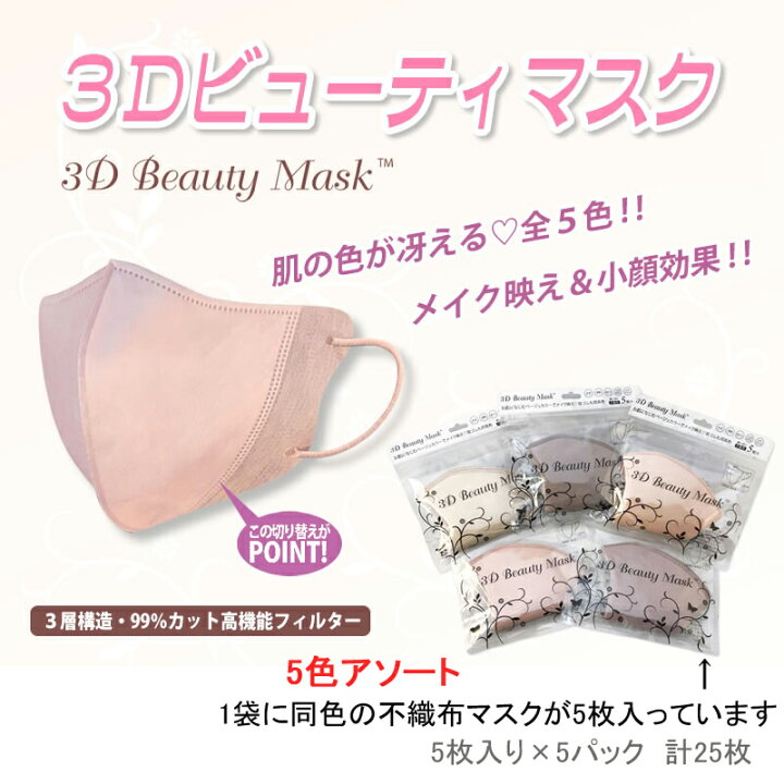 楽天市場 Line登録で300円offクーポン 不織布マスク マスク 肌なじみのいいカラー 肌の色が冴える メイク映え 血色 小顔効果 ビューティーマスク 使い切り 使い捨て くすみカラー 血色カラー ピンク ベージュ モカ ブラウン カラーマスク 不織布 上品 可愛い かわいい