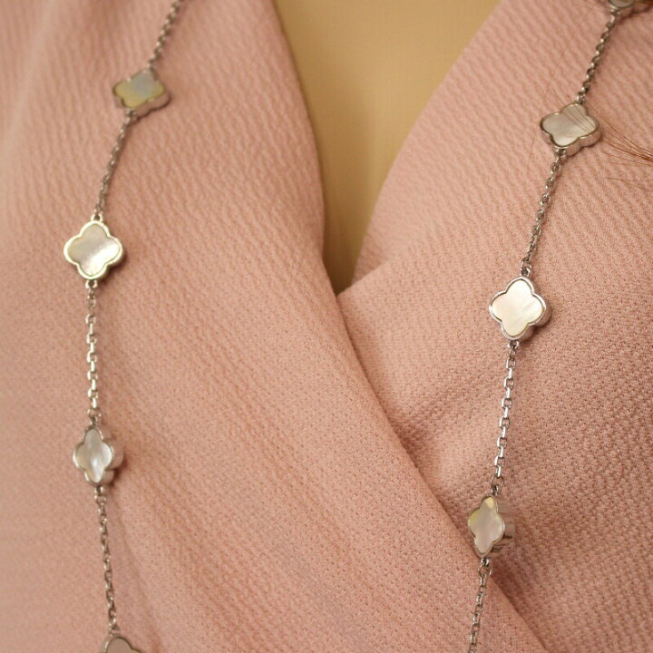 楽天市場】クローバーネックレス シェル ロングネックレス 黄金花 20花  