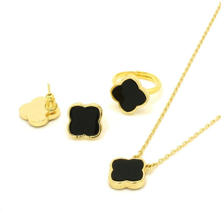 楽天市場】ネックレス ピアス 指輪 【3点セット商品】オニキスカラー 