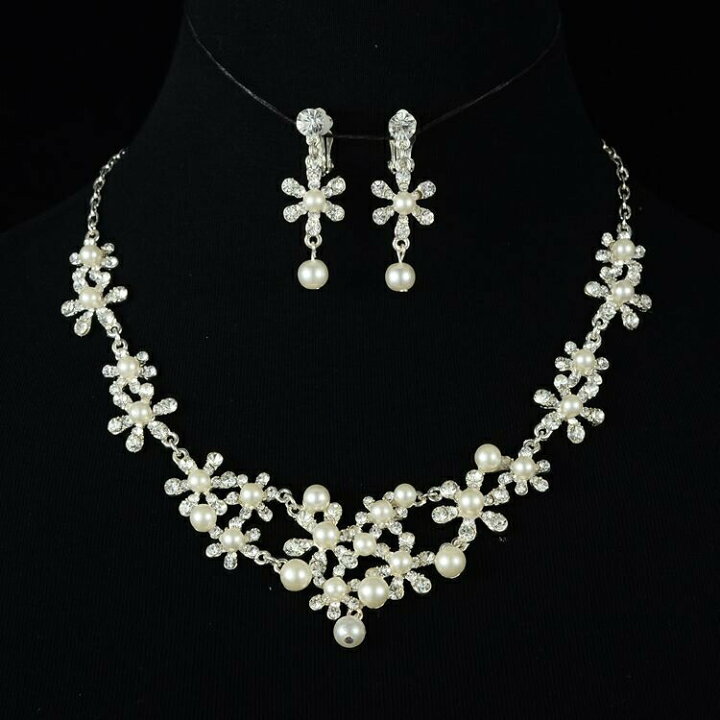 楽天市場】ネックレス 花嫁 ブライダル用 ネックレス ピアス or 